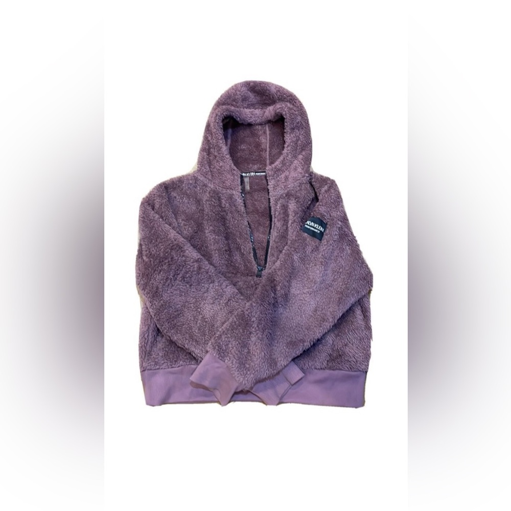 Purple Fuzzy Hooded Sweatshirt